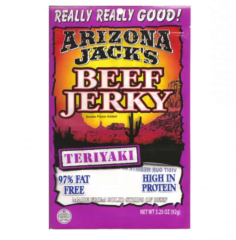 Arizona Jacks Teriyaki Gourmet 3.25oz Beef Jerky Bag Prime Snax