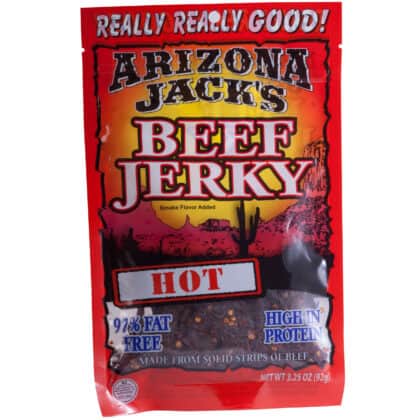 Arizona Jacks Hot Gourmet 3.25oz Beef Jerky Bag